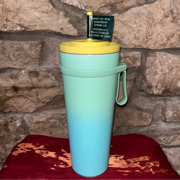 STARBUCKS NWT 2025 Summer Ombre Blue Green Vacuum Insulated Tumbler 24oz 710ML - Picture 4 of 11